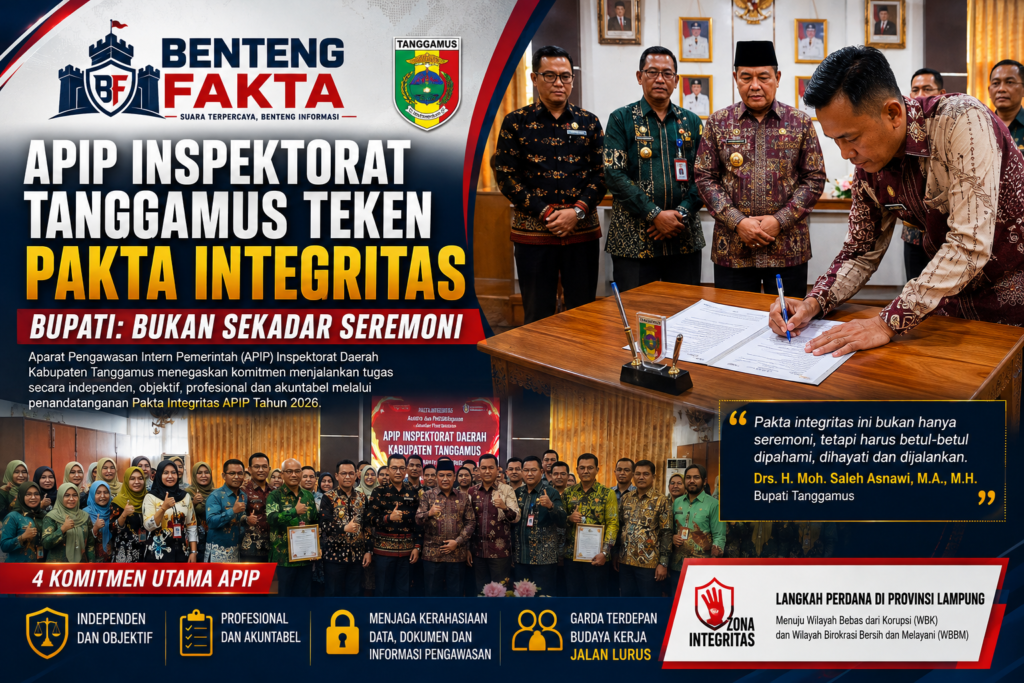 Bupati Tanggamus Tegaskan Pakta Integritas APIP Bukan Seremoni, Pengawasan Diminta Berani Bertindak