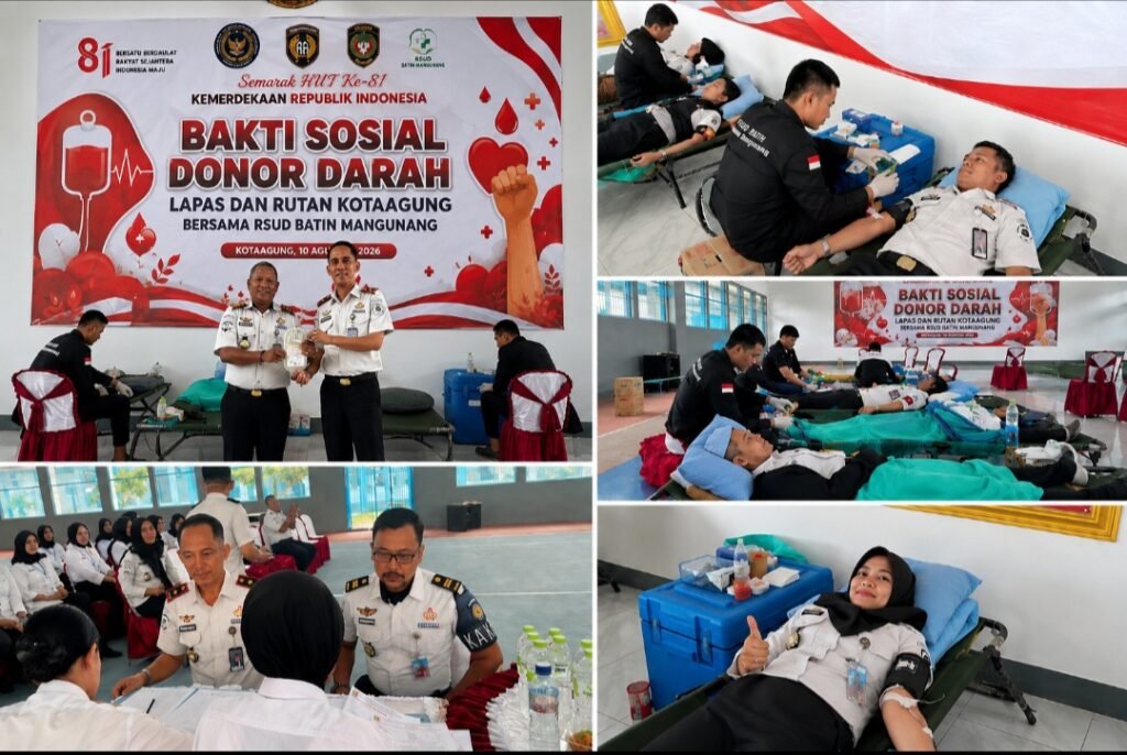 Semarak HUT Ke-81 RI, Lapas dan Rutan Kota Agung Gelar Donor Darah, Tebar Kepedulian untuk Sesama
