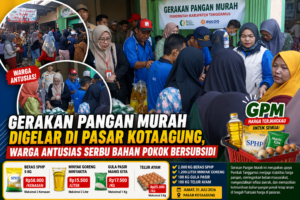 Ribuan Kilogram Bahan Pokok Bersubsidi Diserbu Warga, Gerakan Pangan Murah Pemkab Tanggamus Banjiri Pasar Kotaagung