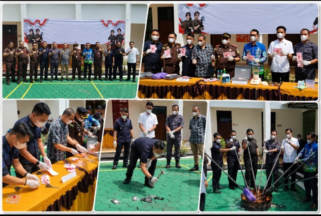 Sinergi Penegakan Hukum, Lapas Kota Agung Ikuti Pemusnahan Barang Bukti di Kejari Tanggamus
