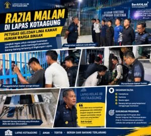 Lapas Kota Agung Perketat Pengawasan, Razia Malam Sasar Lima Kamar Warga Binaan